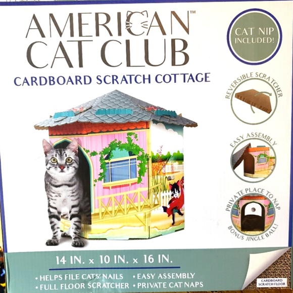 American Cat Club Other - NEW American Cat Club Round Cottage
Cardboard Cat House & Scratcher w/Catnip New